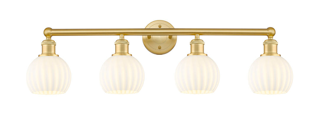 Innovations Lighting White Venetian 6" Bath Vanity Light - Satin Gold