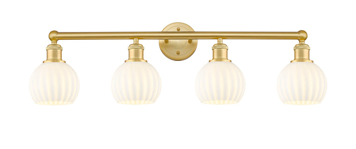 Innovations Lighting White Venetian 6" Bath Vanity Light - Satin Gold