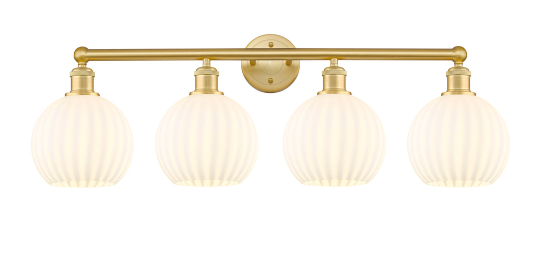 Innovations Lighting White Venetian 8" Bath Vanity Light - Satin Gold