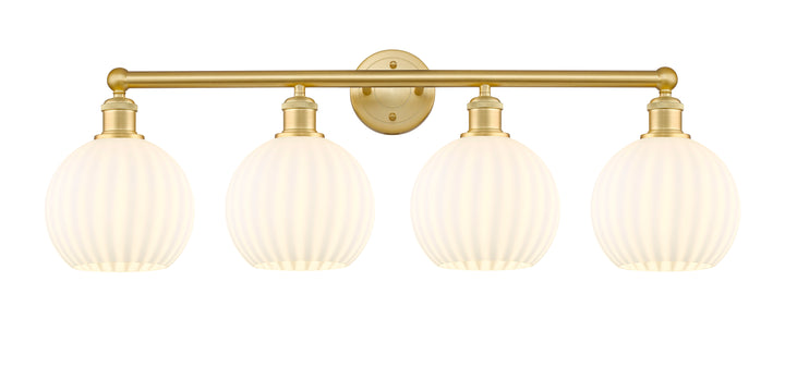 Innovations Lighting White Venetian 8" Bath Vanity Light - Satin Gold