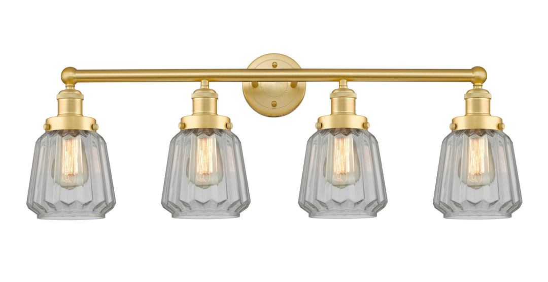 Innovations Lighting Chatham 6" Bath Vanity Light - Satin Gold Vanity Lights Innovations Lighting Clear ; Glass Type: Transparent; Ribbed  