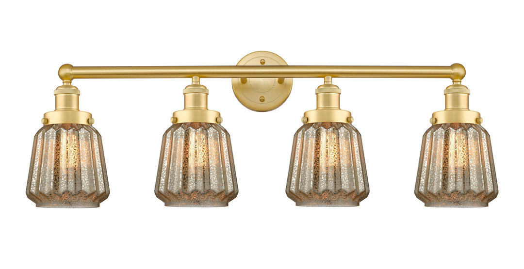 Innovations Lighting Chatham 6" Bath Vanity Light - Satin Gold Vanity Lights Innovations Lighting Mercury ; Glass Type: Mercury; Ribbed  