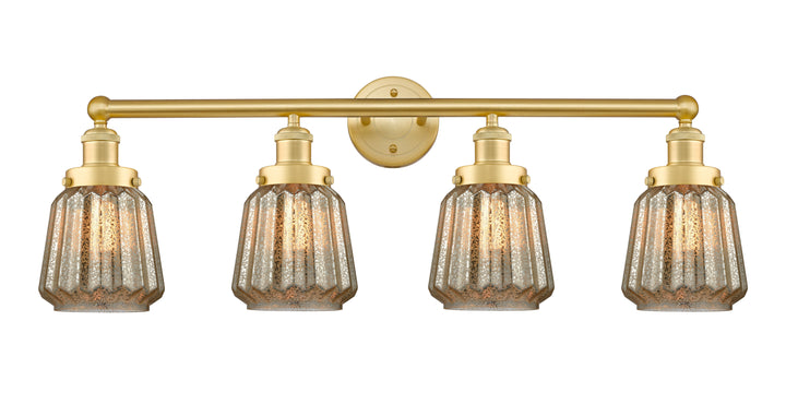 Innovations Lighting Chatham 6" Bath Vanity Light - Satin Gold Vanity Lights Innovations Lighting Mercury ; Glass Type: Mercury; Ribbed  