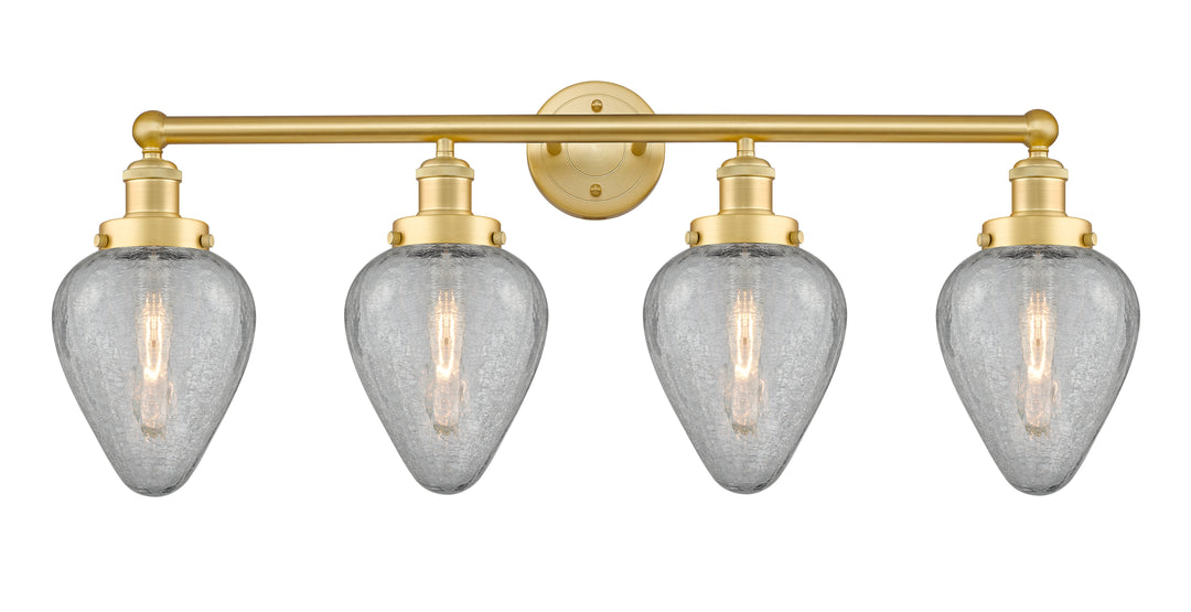 Innovations Lighting Geneseo 6" Bath Vanity Light - Satin Gold Vanity Lights Innovations Lighting Clear Crackled ; Glass Type: Crackled  