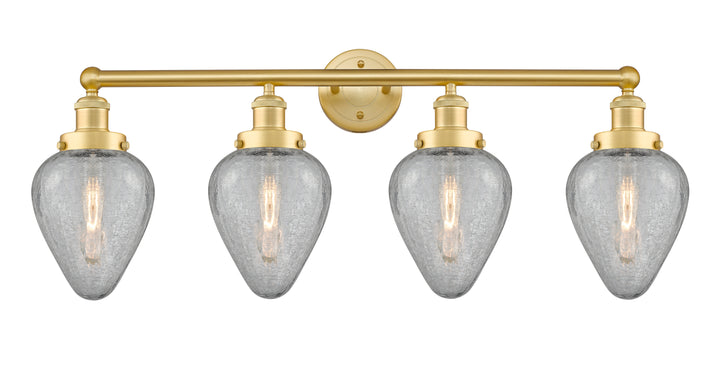 Innovations Lighting Geneseo 6" Bath Vanity Light - Satin Gold Vanity Lights Innovations Lighting Clear Crackled ; Glass Type: Crackled  