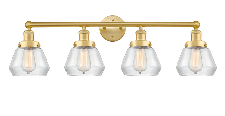 Innovations Lighting Fulton 7" Bath Vanity Light - Satin Gold Vanity Lights Innovations Lighting Clear ; Glass Type: Transparent; Ribbed  