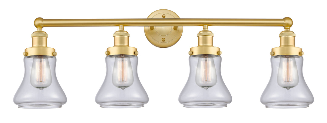 Innovations Lighting Bellmont 6" Bath Vanity Light - Satin Gold Vanity Lights Innovations Lighting Clear ; Glass Type: Transparent; Ribbed  