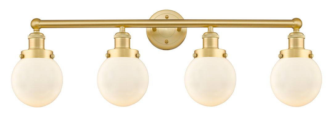 Innovations Lighting Beacon 6" Bath Vanity Light - Satin Gold Vanity Lights Innovations Lighting Matte White ; Glass Type: Frosted  