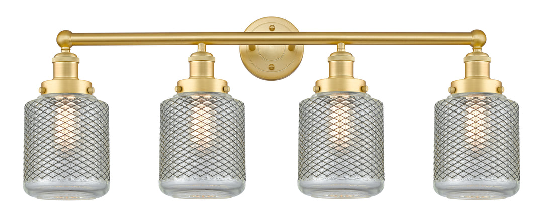 Innovations Lighting Stanton 6" Bath Vanity Light - Satin Gold Vanity Lights Innovations Lighting Clear Wire Mesh ; Glass Type: Transparent  