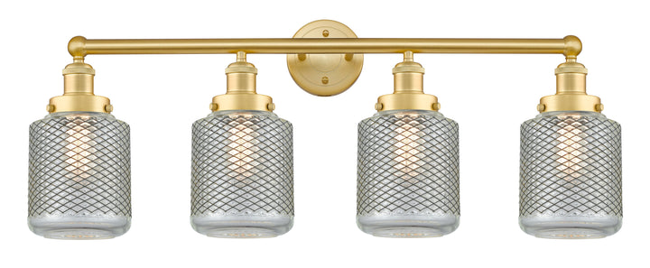 Innovations Lighting Stanton 6" Bath Vanity Light - Satin Gold Vanity Lights Innovations Lighting Clear Wire Mesh ; Glass Type: Transparent  