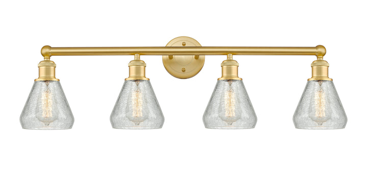 Innovations Lighting Conesus 6" Bath Vanity Light - Satin Gold Vanity Lights Innovations Lighting Clear Crackle ; Glass Type: Crackled  