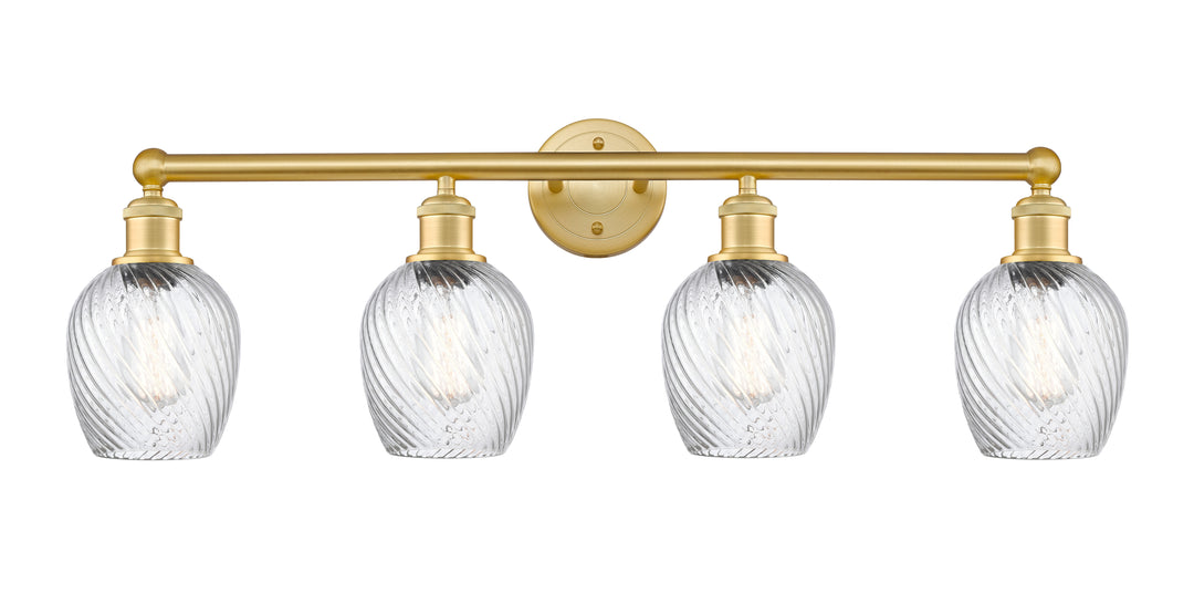 Innovations Lighting Salina 6" Bath Vanity Light - Satin Gold Vanity Lights Innovations Lighting Clear Spiral Fluted ; Glass Type: Transparent  