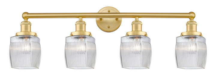 Innovations Lighting Colton 6" Bath Vanity Light - Satin Gold Vanity Lights Innovations Lighting Clear Halophane ; Glass Type: Transparent; Ribbed  