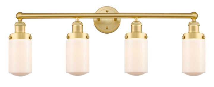 Innovations Lighting Dover 4.5" Bath Vanity Light - Satin Gold Vanity Lights Innovations Lighting Matte White ; Glass Type: Frosted  