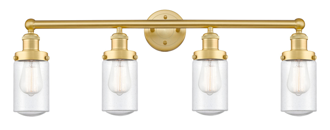 Innovations Lighting Dover 4.5" Bath Vanity Light - Satin Gold Vanity Lights Innovations Lighting Seedy ; Glass Type: Seedy; Ribbed  