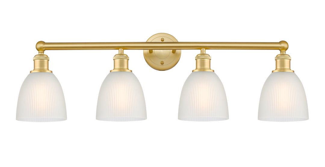 Innovations Lighting Castile 6" Bath Vanity Light - Satin Gold Vanity Lights Innovations Lighting White ; Glass Type: White  