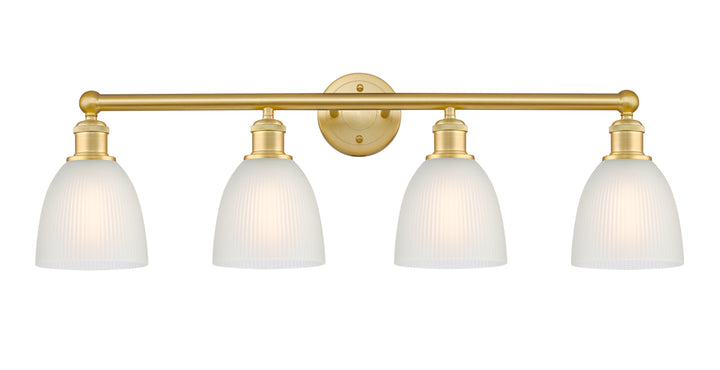 Innovations Lighting Castile 6" Bath Vanity Light - Satin Gold Vanity Lights Innovations Lighting White ; Glass Type: White  