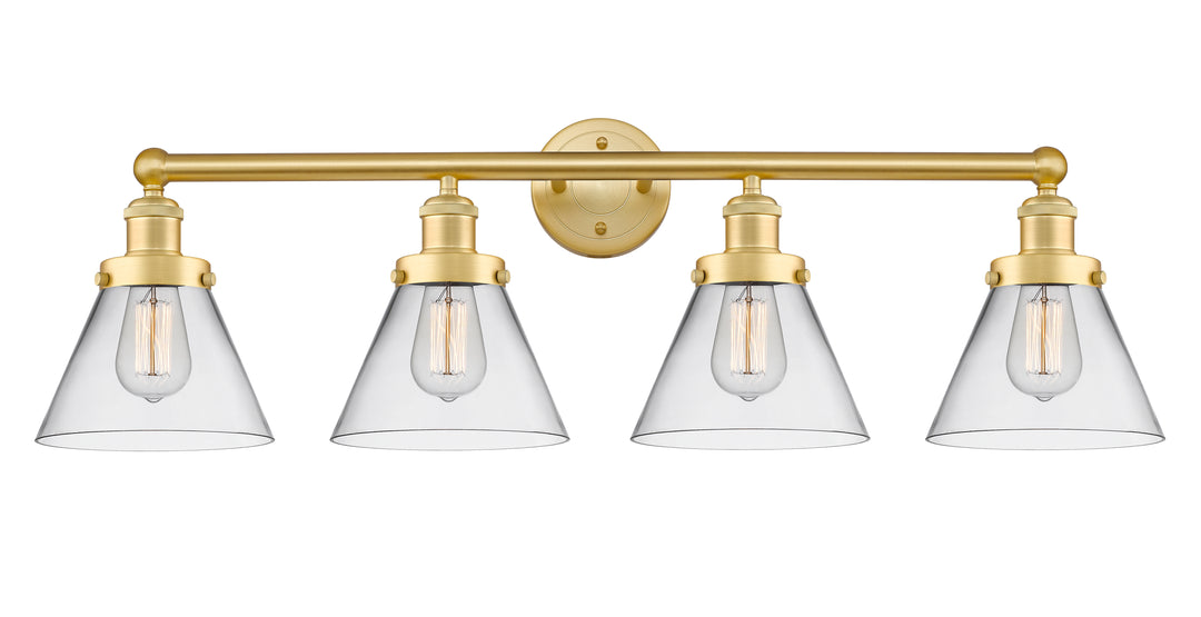 Innovations Lighting Cone 8" Bath Vanity Light - Satin Gold Vanity Lights Innovations Lighting Clear ; Glass Type: Transparent  