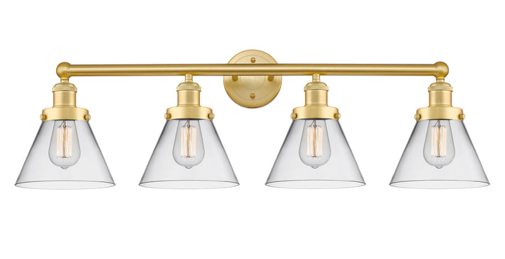 Innovations Lighting Cone 8" Bath Vanity Light - Satin Gold Vanity Lights Innovations Lighting Clear ; Glass Type: Transparent  