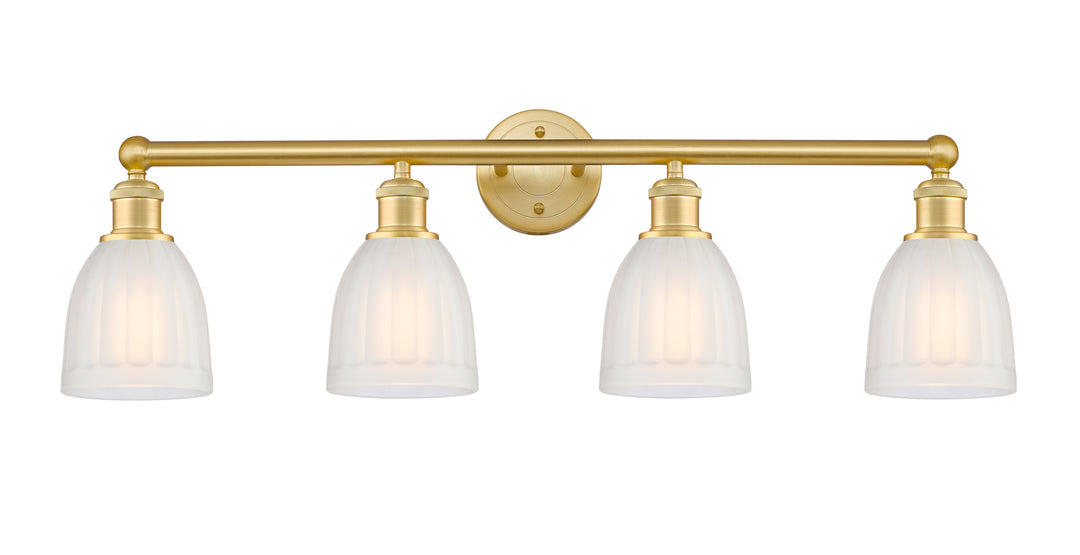 Innovations Lighting Brookfield 6" Bath Vanity Light - Satin Gold Vanity Lights Innovations Lighting White ; Glass Type: Frosted; Ribbed  