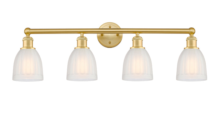 Innovations Lighting Brookfield 6" Bath Vanity Light - Satin Gold Vanity Lights Innovations Lighting White ; Glass Type: Frosted; Ribbed  