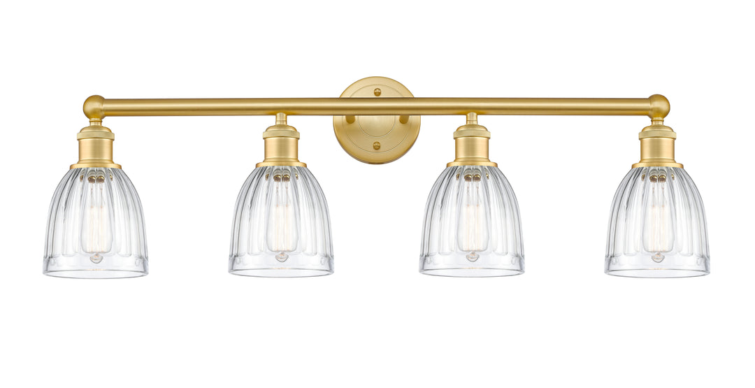 Innovations Lighting Brookfield 6" Bath Vanity Light - Satin Gold Vanity Lights Innovations Lighting Clear ; Glass Type: Transparent; Ribbed  