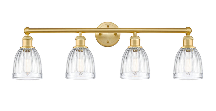 Innovations Lighting Brookfield 6" Bath Vanity Light - Satin Gold Vanity Lights Innovations Lighting Clear ; Glass Type: Transparent; Ribbed  