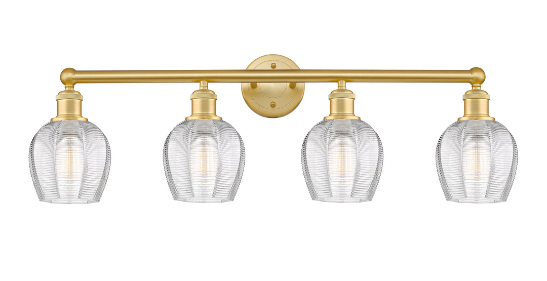 Innovations Lighting Norfolk 6" Bath Vanity Light - Satin Gold Vanity Lights Innovations Lighting Clear ; Glass Type: Transparent  