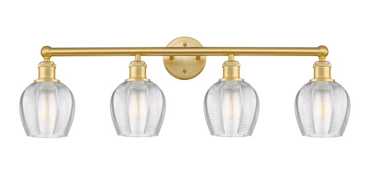 Innovations Lighting Norfolk 6" Bath Vanity Light - Satin Gold Vanity Lights Innovations Lighting Clear ; Glass Type: Transparent  