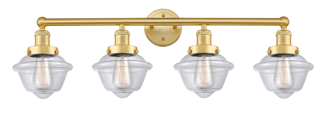 Innovations Lighting Oxford 7.5" Bath Vanity Light - Satin Gold Vanity Lights Innovations Lighting Clear ; Glass Type: Transparent; Ribbed  