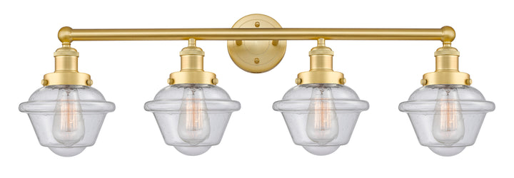 Innovations Lighting Oxford 7.5" Bath Vanity Light - Satin Gold Vanity Lights Innovations Lighting Seedy ; Glass Type: Seedy; Ribbed  