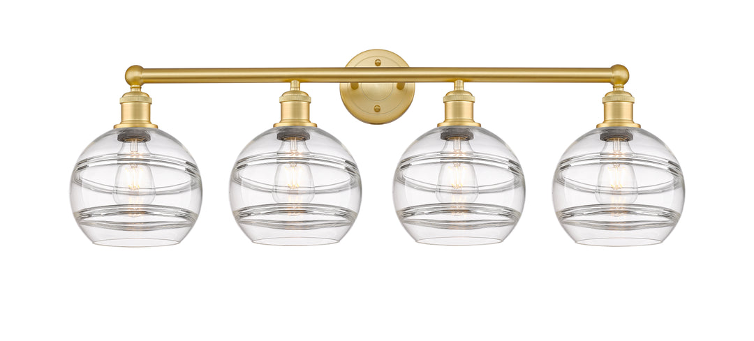 Innovations Lighting Rochester 8" Bath Vanity Light - Satin Gold Vanity Lights Innovations Lighting Clear ; Glass Type: Clear  