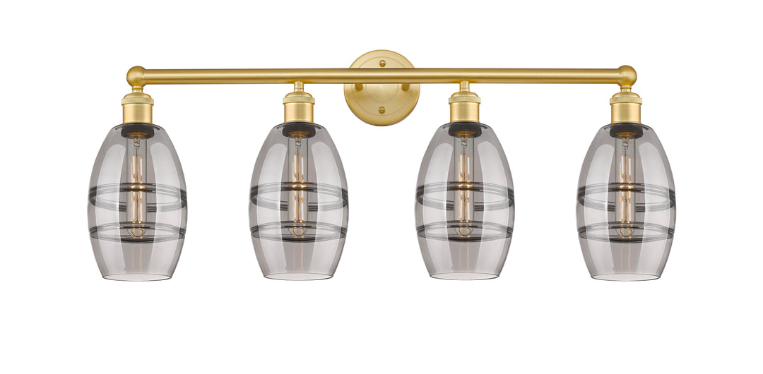 Innovations Lighting Vaz 6" Bath Vanity Light - Satin Gold Vanity Lights Innovations Lighting Light Smoke ; Glass Type: Smoked  