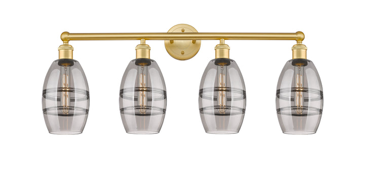 Innovations Lighting Vaz 6" Bath Vanity Light - Satin Gold Vanity Lights Innovations Lighting Light Smoke ; Glass Type: Smoked  