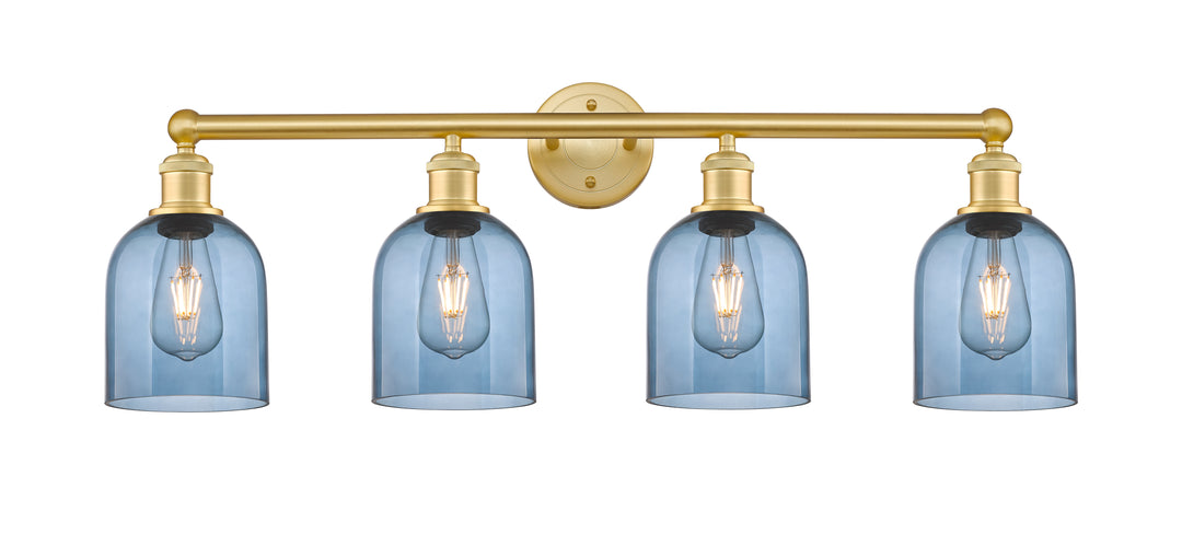 Innovations Lighting Bella 6" Bath Vanity Light - Satin Gold Vanity Lights Innovations Lighting Blue  ; Glass Type: Blue  