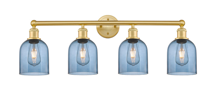 Innovations Lighting Bella 6" Bath Vanity Light - Satin Gold Vanity Lights Innovations Lighting Blue  ; Glass Type: Blue  