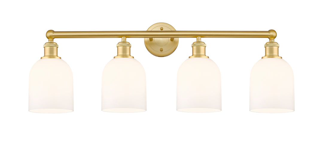 Innovations Lighting Bella 6" Bath Vanity Light - Satin Gold Vanity Lights Innovations Lighting White ; Glass Type: White  