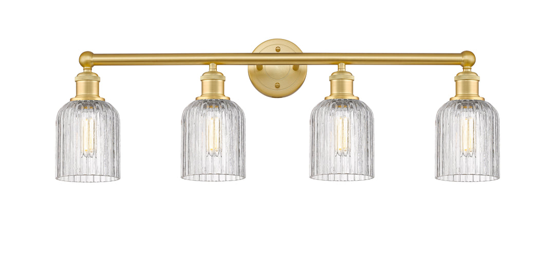 Innovations Lighting Bridal Veil 5" Bath Vanity Light - Satin Gold Vanity Lights Innovations Lighting Clear ; Glass Type: Clear; Ribbed  