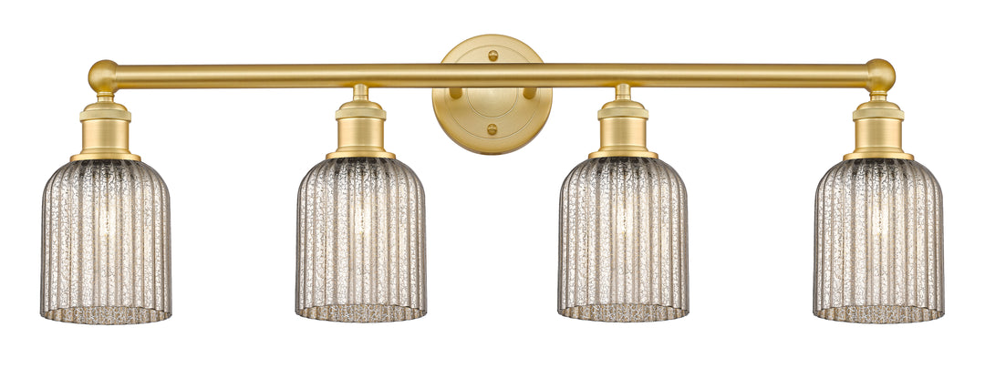 Innovations Lighting Bridal Veil 5" Bath Vanity Light - Satin Gold Vanity Lights Innovations Lighting Mercury ; Glass Type: Mercury; Ribbed  