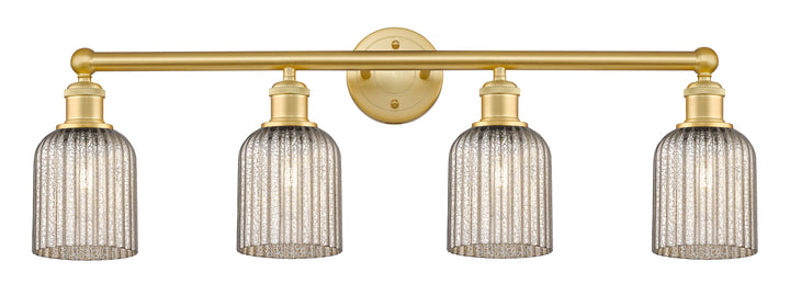 Innovations Lighting Bridal Veil 5" Bath Vanity Light - Satin Gold Vanity Lights Innovations Lighting Mercury ; Glass Type: Mercury; Ribbed  