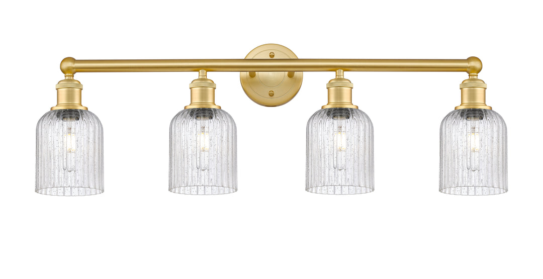 Innovations Lighting Bridal Veil 5" Bath Vanity Light - Satin Gold Vanity Lights Innovations Lighting Seedy ; Glass Type: Seedy; Ribbed  