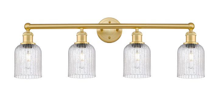 Innovations Lighting Bridal Veil 5" Bath Vanity Light - Satin Gold Vanity Lights Innovations Lighting Seedy ; Glass Type: Seedy; Ribbed  