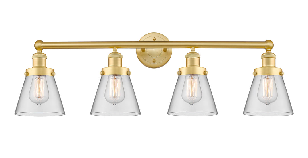 Innovations Lighting Cone 6" Bath Vanity Light - Satin Gold Vanity Lights Innovations Lighting Clear ; Glass Type: Transparent; Ribbed  