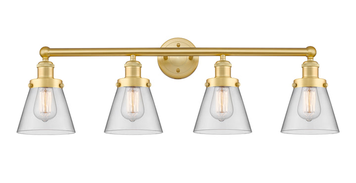 Innovations Lighting Cone 6" Bath Vanity Light - Satin Gold Vanity Lights Innovations Lighting Clear ; Glass Type: Transparent; Ribbed  