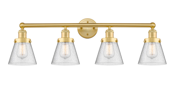 Innovations Lighting Cone 6" Bath Vanity Light - Satin Gold Vanity Lights Innovations Lighting Seedy ; Glass Type: Seedy; Ribbed  