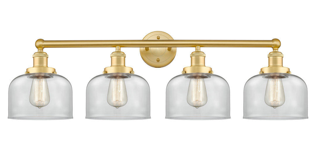 Innovations Lighting Bell 8" Bath Vanity Light - Satin Gold Vanity Lights Innovations Lighting Clear ; Glass Type: Transparent; Ribbed  