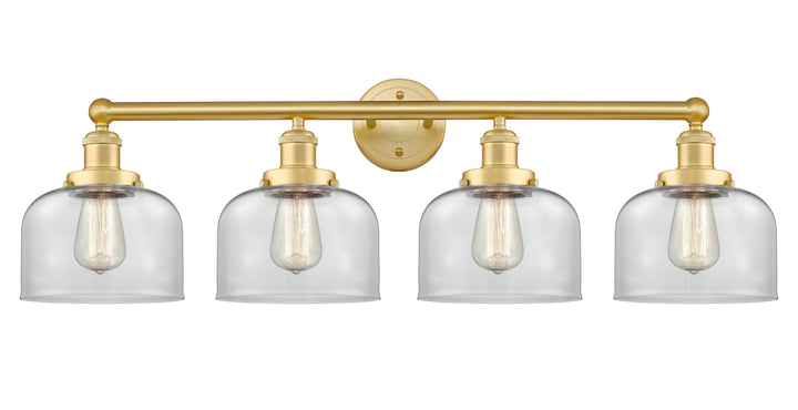 Innovations Lighting Bell 8" Bath Vanity Light - Satin Gold Vanity Lights Innovations Lighting Clear ; Glass Type: Transparent; Ribbed  