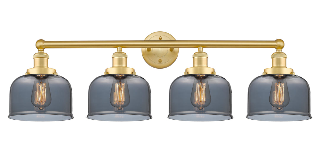 Innovations Lighting Bell 8" Bath Vanity Light - Satin Gold Vanity Lights Innovations Lighting Light Smoke ; Glass Type: Colorful  