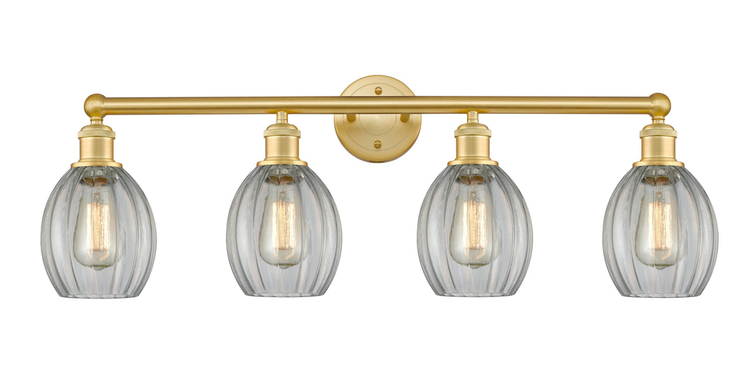 Innovations Lighting Eaton 5.5" Bath Vanity Light - Satin Gold Vanity Lights Innovations Lighting Clear ; Glass Type: Transparent; Ribbed  