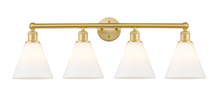 Innovations Lighting Berkshire Glass 8" Bath Vanity Light - Satin Gold Vanity Lights Innovations Lighting Matte White ; Glass Type: White  